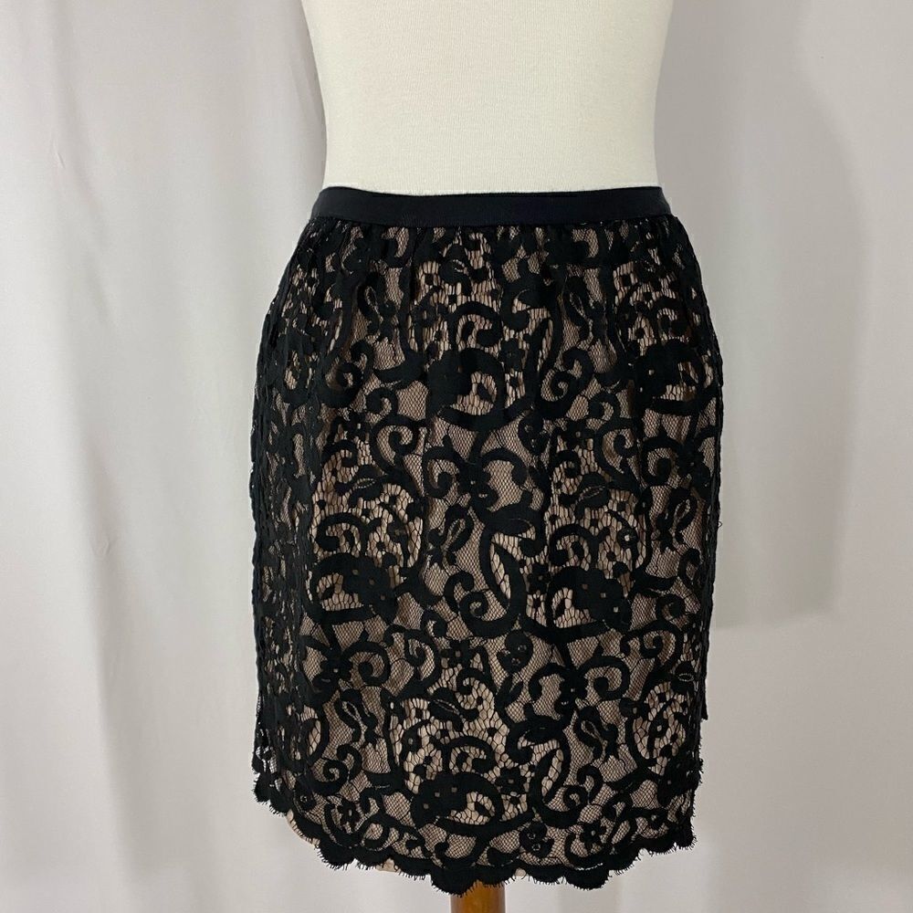 Loft Black  Lace Mini Skirt